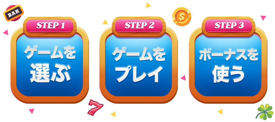 ゲームのプレイ方法3ステップ